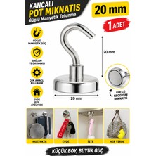 Dünya Magnet 20 mm Kancalı Pot Neodyum Mıknatıs Güçlü Manyetik Kanca Askı Magnet - 1 Adet