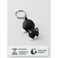 Kazancı Store - Siyah Kedi Figürlü 3D Baskı Anahtarlık