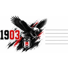 Kırtasiye Turuncu Beşiktaş 1903 Kartal Temalı Kişiye Özel Okul Etiketi – Isim ve Bilgi Yazılabilir, Futbol Taraftar Etiketi
