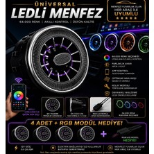 4’lü Mercedes Tip Rgb Led’li Yuvarlak Menfez Seti – 64.000 Renk