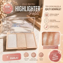 Rowenarose 3 Lü Işıltılı Hıghlıghter Paleti