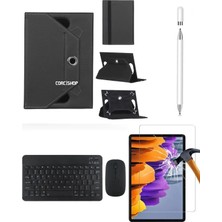 Corcishop Lenovo Tab M10 Plus 3rd Gen TB125FU Uyumlu 4in1 Set Klavye Mouse Kılıf Kalem Ekran Koruyucu