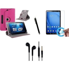 Corcishop Lenovo Tab M10 TB-X605F Uyumlu Set Universal Tablet Kılıfı Nano Ekran Koruyucu+Kalem Kulaklık