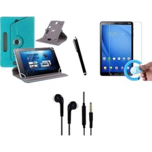 Corcishop Zte Blade A520 Uyumlu Set Universal Tablet Kılıfı Nano Ekran Koruyucu+Kalem Kulaklık