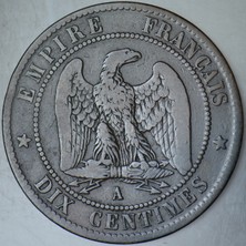 Banknoting Fransa 10 Centimes 1855 A= Paris.