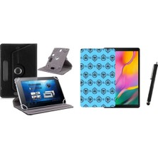 Corcishop Hometech Ideal Tab 7 IPS Uyumlu Set Universal Tablet Kılıfı Nano Ekran Koruyucu+Kalem