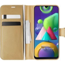 Corcishop Vivo V21E Kılıf Standlı Kapaklı Korumalı Gold
