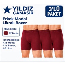 Yıldız Çamaşır Erkek Modal Likralı Boxer (36-37-38-39-40-41-42)- 3 Adet
