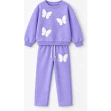 Yiğit Butik Kız Çocuk Süzene Nakışlı Kelebek Detaylı Alt Üst Takım