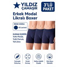 Yıldız Çamaşır Erkek Modal Likralı Boxer (36-37-38-39-40-41-42)- 3 Adet