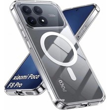 Corcishop Poco F8 Pro Uyumlu Kılıf Sararmaz Kamera Korumalı Magsafe Mika Sert Parlak Şeffaf Kapak
