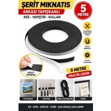 Hobialem 5 Metre Arkası Yapışkanlı Şerit Mıknatıs Magnet Bant Kes Kullan Çok Amaçlı