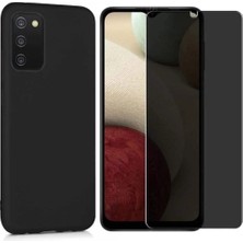 Corcishop Samsung Galaxy A03S Esnek Soft Tasarım Uyumlu Kılıf ve Hayalet Privacy Gizli Ekran Koruyucu