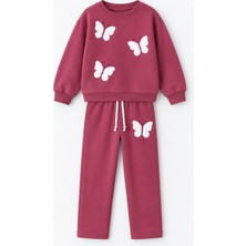 Yiğit Butik Kız Çocuk Süzene Nakışlı Kelebek Detaylı Alt Üst Takım