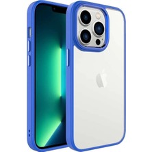 Corcishop Iphone 14 Pro Uyumlu Kılıf Kenarları Parlak Arkası Şeffaf Hassas Butonlu Renkli Kapak