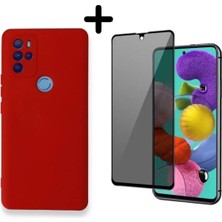 Corcishop Omix X300 Lansman Içi Kadife Telefon Kılıfı ve Hayalet Tam Kaplayan Cam Ekran Koruyucu