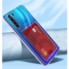 Corcishop Xiaomi Redmi Note 8 Kılıf Şeffaf Kamera Korumalı Cüzdanlı Kartlıklı Silikon Kapak