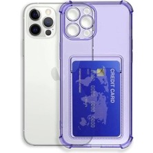 Corcishop Iphone 12 Pro Kılıf Kartlıklı Darbe Korumalı Silikon + Ekran Koruyucu Nanon