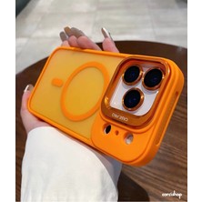 Corcishop iPhone 17 Air Uyumlu Kılıf Açılır Kamera Stand Magsafeli Mat Renkli Şeffaf + Lens Koruyucu Set