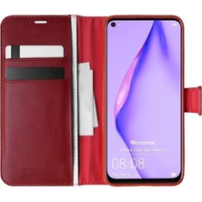 Corcishop Huawei P40 Lite Kılıf Standlı Kapaklı Korumalı Kırmızı
