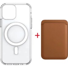 Corcishop Iphone 11 ile Uyumlu Magsafe Özellikli Şeffaf Kılıf + Magsafe Kartlık