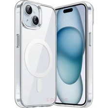 Corcishop iPhone 15 Uyumlu Kılıf Clear Şeffaf Temassız Şarj Destekli Sararmaz Renksiz Sert Titanyum Case