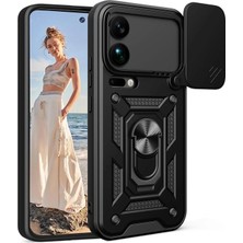 Corcishop Mi 17 Pro Uyumlu (Pro Max Uymaz) Kamera Korumalı Sürgülü Yüzüklü Standlı Kapak