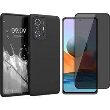 Corcishop Xiaomi Mi 11T Pro ile Uyumlu Kılıf Silikon Telefon Kılıfı+Tam Kaplayan Hayalet Ekran Koruyucu Cam
