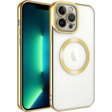 Corcishop Iphone 13 Pro Kılıf Magsafe Wireless Şarj Destekli Kamera Korumalı Şeffaf Kenarları Renkli Uyumlu