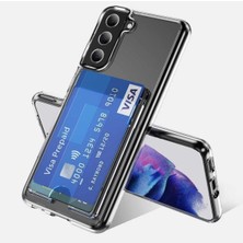 Corcishop Samsung Galaxy S22 Plus Sert Kart Girişli Şeffaf Premium Silikon Kılıf