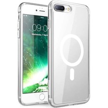 Corcishop Iphone 8 Plus  Uyumlu Kılıf Magsafe Wireless Kablosuz Şarj Destekli Sert Şeffaf Darbe Emici Kapak