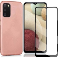 Corcishop Samsung Galaxy A03S Esnek Soft Tasarım Dayanıklı Kılıf ve Tam Kaplayan Cam Ekran Koruyucu