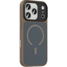 Corcishop iPhone 17 Pro Kılıf Flet Wireless Şarj Özellikli Mat Arka Yüzey Bej