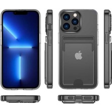 Corcishop Apple Iphone 12 Pro Max Uyumlu Kılıf Şeffaf Pürüzsüz Yüzey Darbe Emici Kartlıklı Kapak