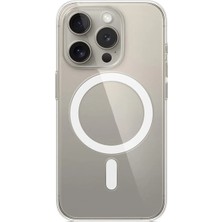 Corcishop Iphone 15 Pro Max Kılıf Sararmaz Magsafe Mika Hafif Sert Parlak Şeffaf Kapak