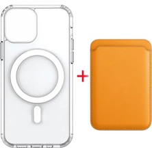 Corcishop Iphone 15 Ile Uyumlu Magsafe Özellikli Şeffaf Kılıf + Magsafe Kartlık