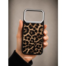 Corcishop Iphone 17 Pro Uyumlu Kılıf Leopar Desenli Darbe Emici Metal Kamera Korumalı Yumuşak Silikon Kapak