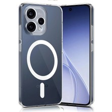 Corcishop Oppo RENO15 5g Uyumlu Kılıf Sararmaz Kamera Korumalı Magsafe Mika Sert Parlak Şeffaf Kapak
