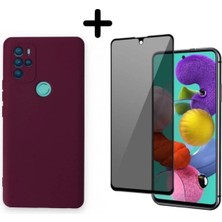 Corcishop Omix X500 Lansman Içi Kadife Telefon Kılıfı ve Hayalet Tam Kaplayan Cam Ekran Koruyucu