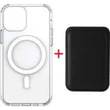Corcishop Iphone Xs Max ile Uyumlu Magsafe Özellikli Şeffaf Kılıf + Magsafe Kartlık