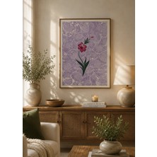 Muguetarts %100 El Sanatı Ebru Sanatı Karanfil Çerçevesiz Yasemin Acar Eseri 35X50 Cm.