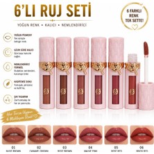 Rowenarose 6lı Ruj Seti Islak Yoğun Pigment Uzun Süre Kalıcı