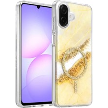aklow akyoleticaret Samsung Galaxy A07 4g Lotus Simli Magsafe Kapak - Gümüş