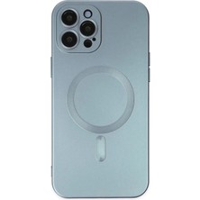aklow akyoleticaret iPhone 12 Pro Max Kılıf Moshi Lens Magneticsafe Silikon - Sierra Blue