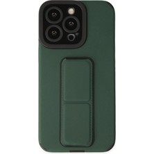 aklow akyoleticaret iPhone 14 Pro Kılıf Mega Standlı Silikon - Yeşil