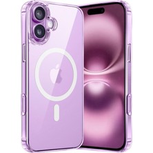 Happy Trend 17 Için Magsafe ile Uyumlu Şeffaf Kılıf Kristal Materyal Polikarbonat MGSF001 Arka Kısım ve Silikon Kenarlar Wireless Kablosuz Şarj Destekli Kılıf Kapak (17)