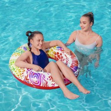 Bestway Tutmalı Summer Swirl Simit - Şişme Yaz Esintisi Simidi - Şişme Deniz Simidi - Tropikal Desenli Simit - Renkli Desenli Şişme Simit 91 Cm.
