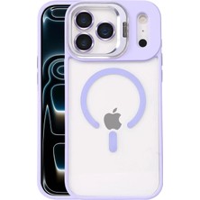 aklow akyoleticaret iPhone 17 Pro Max Remim Lensli Magsafe Standlı Kapak - Lila