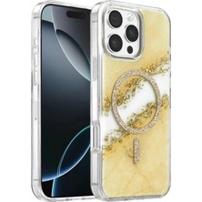 aklow akyoleticaret iPhone 16 Pro Max Lotus Simli Magsafe Kapak - Gümüş
