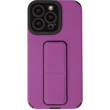 aklow akyoleticaret iPhone 14 Pro Kılıf Mega Standlı Silikon - Mor